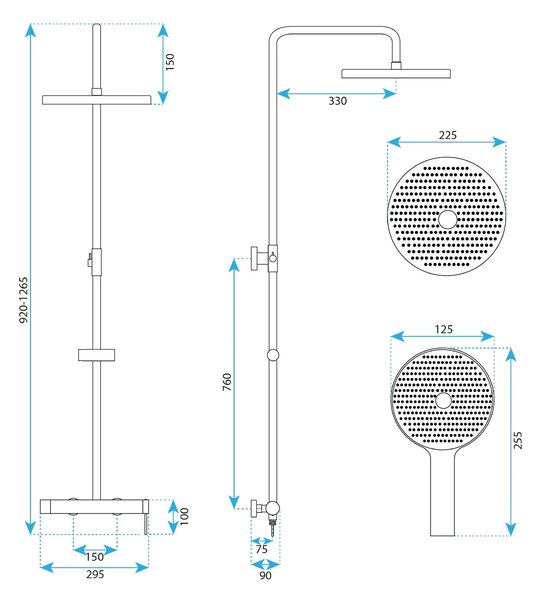 Zuhanyszett Rea Rivo Brush Nickel
