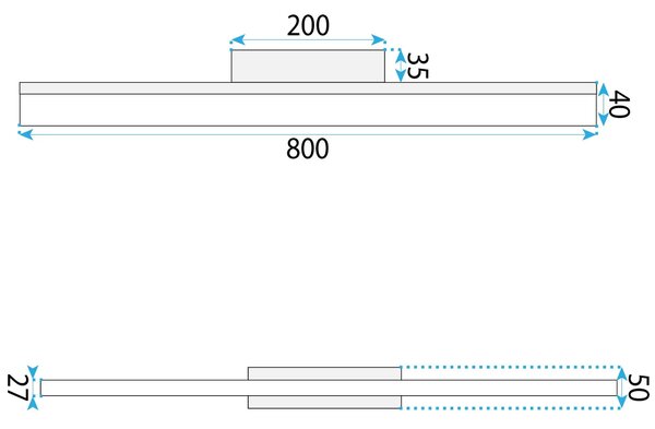 Fali lámpa LED 80CM APP1847-1W CHROM