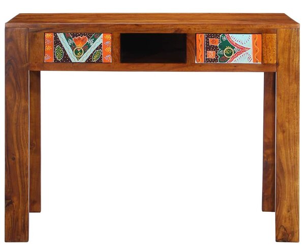 Íróasztal Barna 100 x 50 x 75 cm Tömör Akácfa és Műanyag Fa