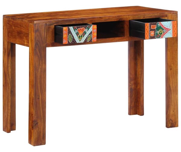 Íróasztal Barna 100 x 50 x 75 cm Tömör Akácfa és Műanyag Fa