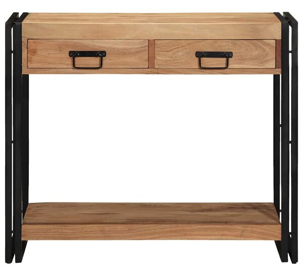Konzolasztal fiókkal Barna 90 x 33 x 75 cm Tömör Akácfa