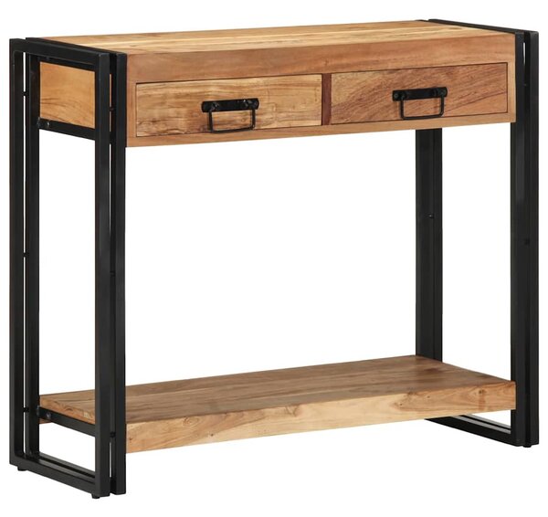 Konzolasztal fiókkal Barna 90 x 33 x 75 cm Tömör Akácfa