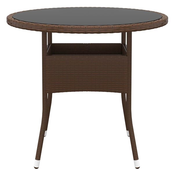 5 részes barna polyrattan kerti étkezőgarnitúra