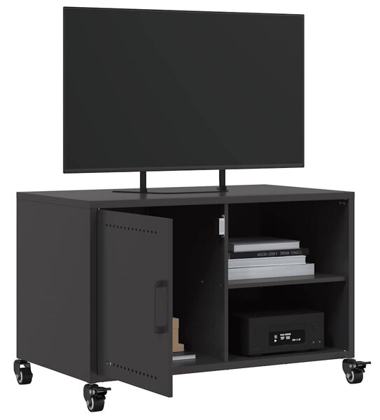 Fekete acél TV-szekrény 68 x 39 x 43,5 cm