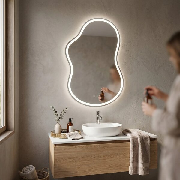 LED Tükör UNO 80x55 cm