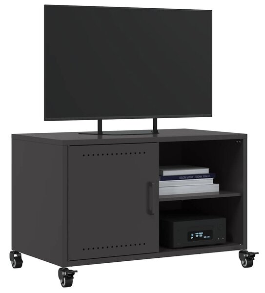 Fekete acél TV-szekrény 68 x 39 x 43,5 cm