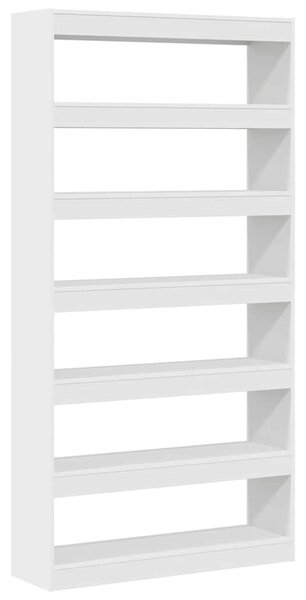 Könyvespolc 6 szintes 100 x 30 x 198 cm Szerelt Fa Fehér