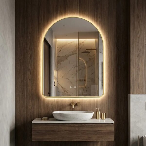LED Tükör 80x60cm CAMLOT Brush Gold