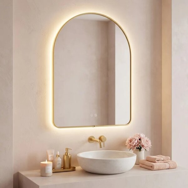 LED Tükör 80x60cm CAMLOT Brush Gold