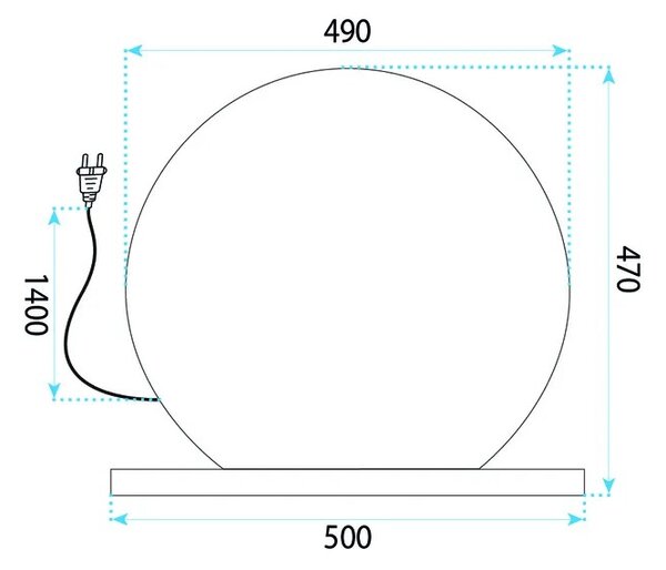 LED Tükör HOLLYWOOD White 50 cm