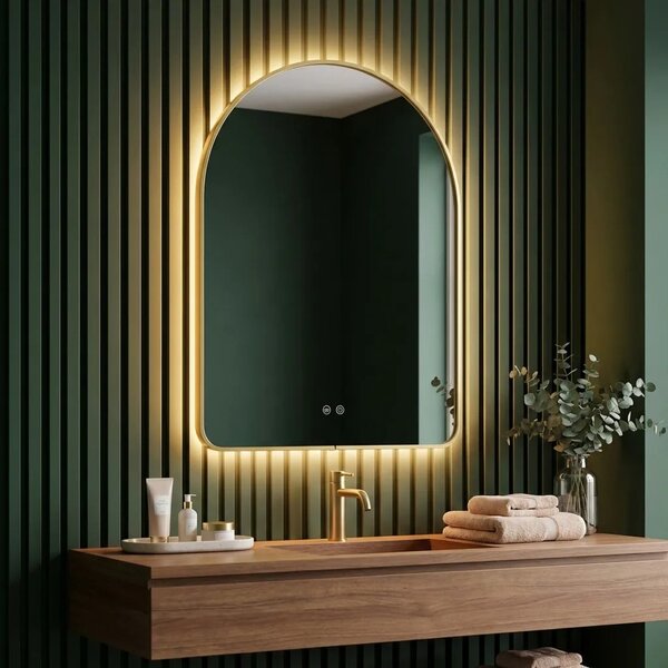 LED Tükör 80x60cm CAMLOT Brush Gold