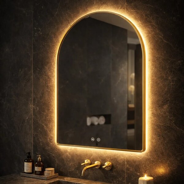 LED Tükör 80x60cm CAMLOT Brush Gold