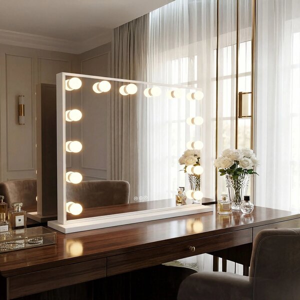 LED Tükör HOLLYWOOD White 80x60