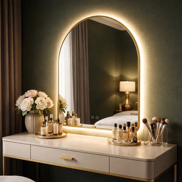LED Tükör 80x60cm CAMLOT Brush Gold