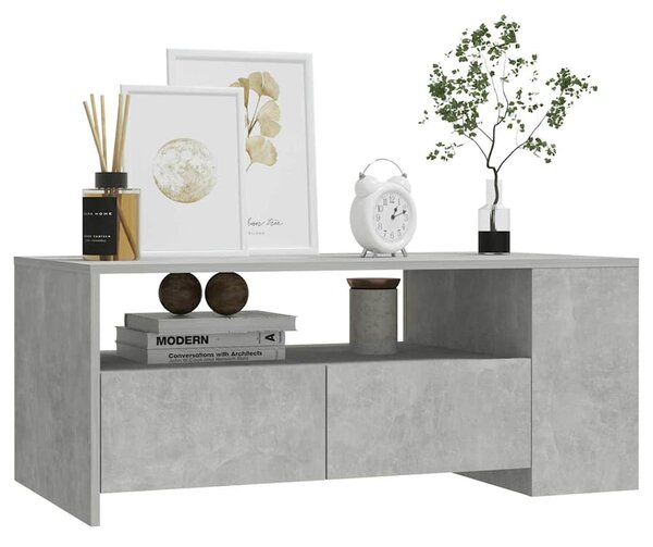 Betonszürke szerelt fa dohányzóasztal 102 x 55 x 42 cm