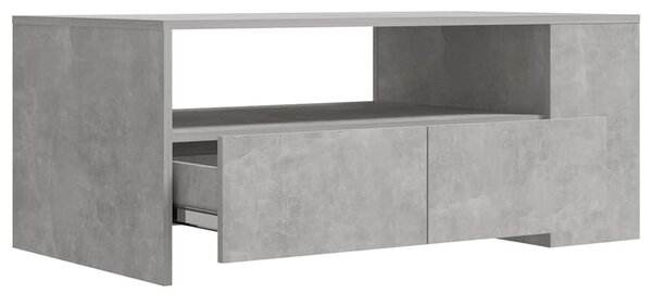 Betonszürke szerelt fa dohányzóasztal 102 x 55 x 42 cm