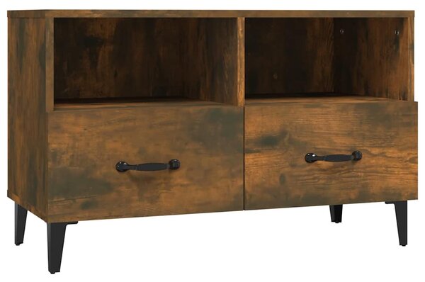 Füstös tölgy színű szerelt fa TV-szekrény 80 x 36 x 50 cm