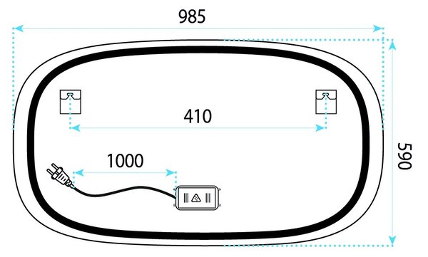 LED Tükör 100x60cm TOP-4