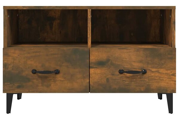 Füstös tölgy színű szerelt fa TV-szekrény 80 x 36 x 50 cm