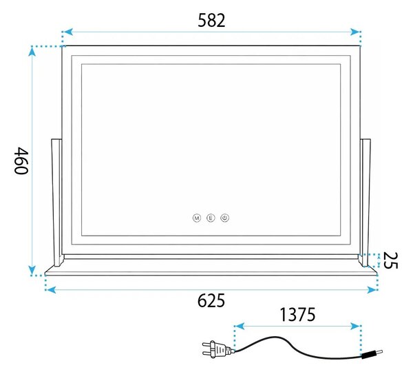 LED Tükör STUDIO White 58x45