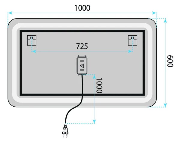 LED Tükör 100x60cm EDIT