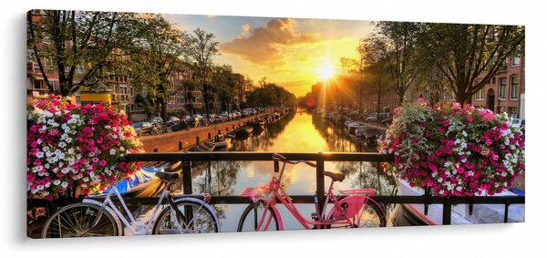 Kép - Napkelte Amszterdamban (120x50 cm)