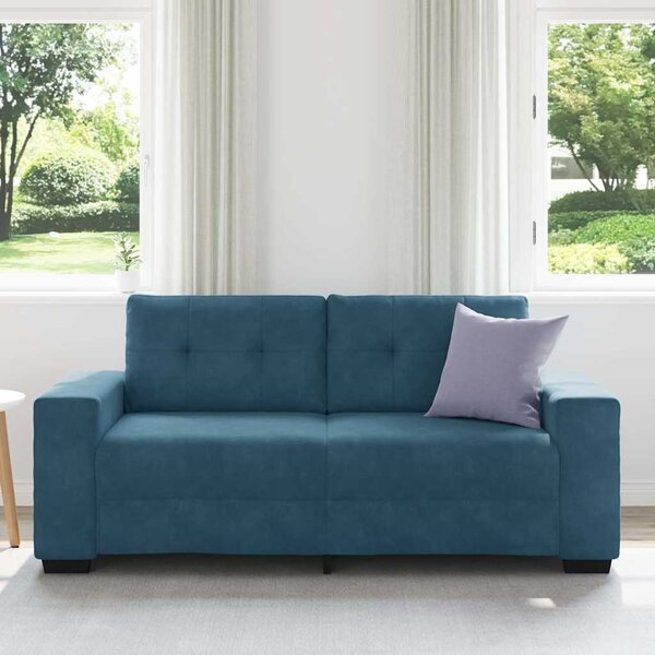 Kék bársony loveseat kanapé 180x77x82 cm