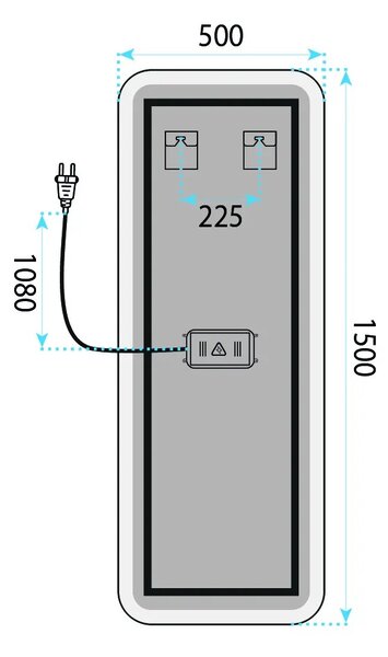 LED Tükör 150x50cm MOL-SQ