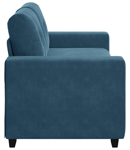 Kék bársony loveseat kanapé 180x77x82 cm