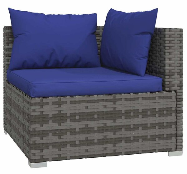 6 részes szürke polyrattan kerti ülőgarnitúra párnákkal