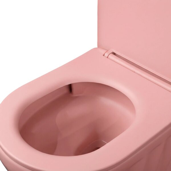 Szett: Fali WC csésze + Pultra szerelhető mosdókagyló Rea Duo Sweet Pink Matt