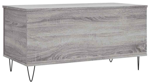 Szürke sonoma színű szerelt fa dohányzóasztal 90x44,5x45 cm