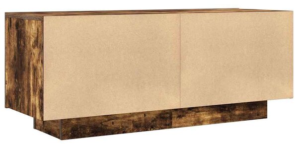 Füstös tölgy színű szerelt fa TV-szekrény 100 x 35 x 40 cm