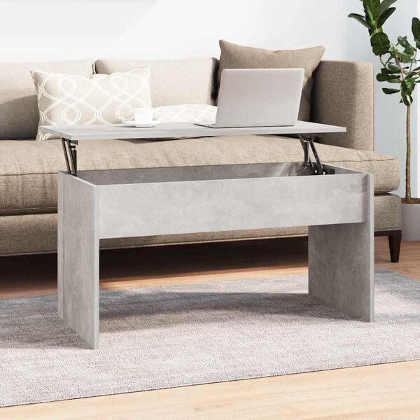 Betonszürke szerelt fa dohányzóasztal 102 x 50,5 x 52,5 cm