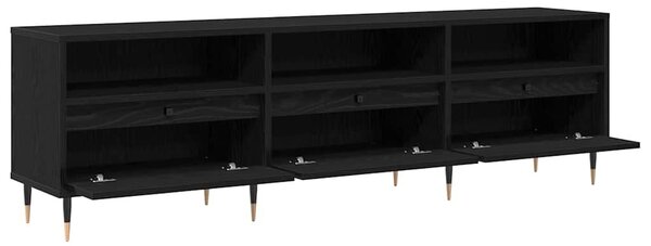TV szekrény 150 x 30 x 45 cm Fekete tölgy Szerelt Fa