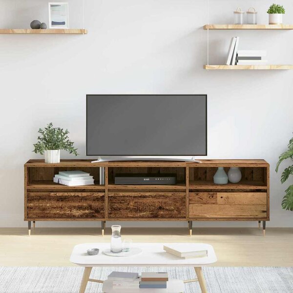 TV szekrény 150 x 30 x 45 cm Öreg fa Szerelt Fa