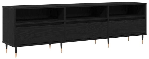 TV szekrény 150 x 30 x 45 cm Fekete tölgy Szerelt Fa