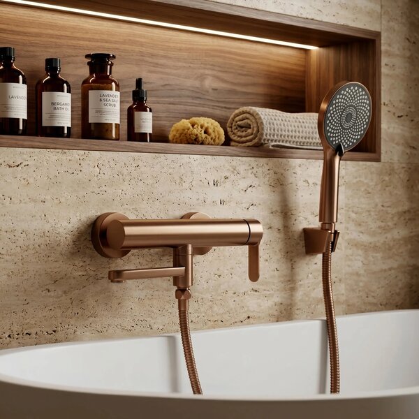 Kádtöltő csaptelep Rea Arcos Brushed Copper