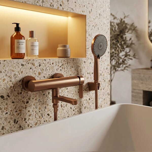 Kádtöltő csaptelep Rea Arcos Brushed Copper