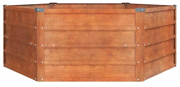 Rozsda színű corten acél kerti magaságyás 129 x 129 x 45 cm