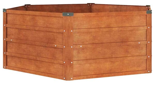 Rozsda színű corten acél kerti magaságyás 129 x 129 x 45 cm