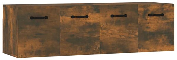 2 db füstös tölgy színű szerelt fa faliszekrény 80x35x36,5 cm