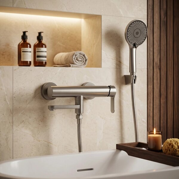 Kádtöltő csaptelep Rea Arcos Brushed Nickel
