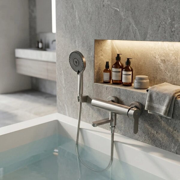 Kádtöltő csaptelep Rea Arcos Brushed Nickel