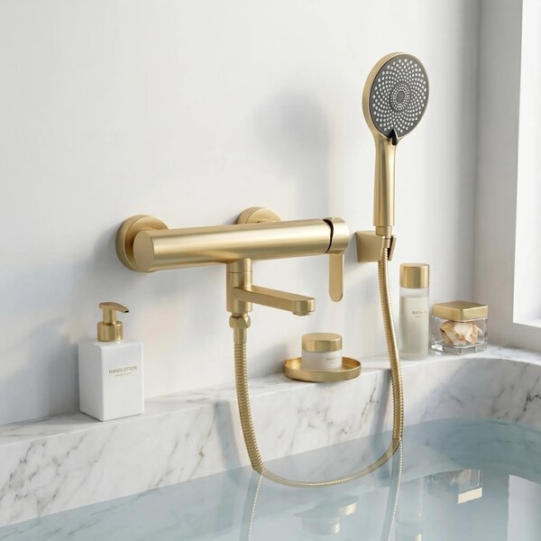 Kádtöltő csaptelep Rea Arcos Brushed Gold