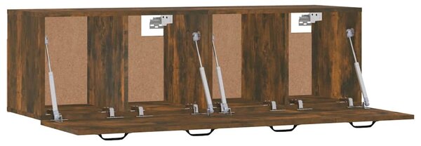 2 db füstös tölgy színű szerelt fa faliszekrény 80x35x36,5 cm