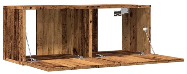 2 db antik fa színű falra szerelhető TV-szekrény 80 x 30 x 30cm