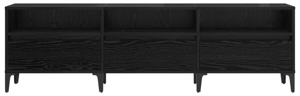 TV szekrény Fekete tölgy 150 x 30 x 45 cm Műszaki fa és vas