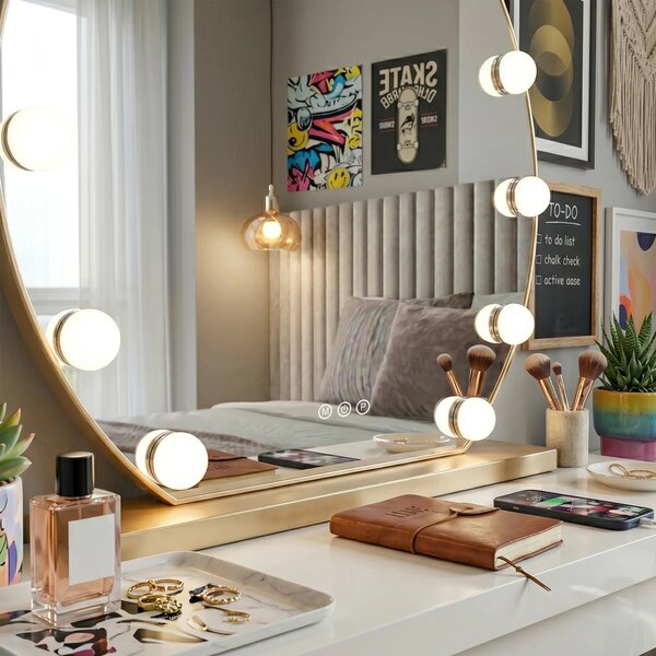 LED Tükör HOLLYWOOD L. Gold 50 cm