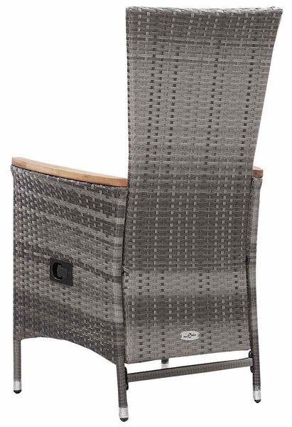 3 részes szürke polyrattan kerti ülőgarnitúra párnákkal